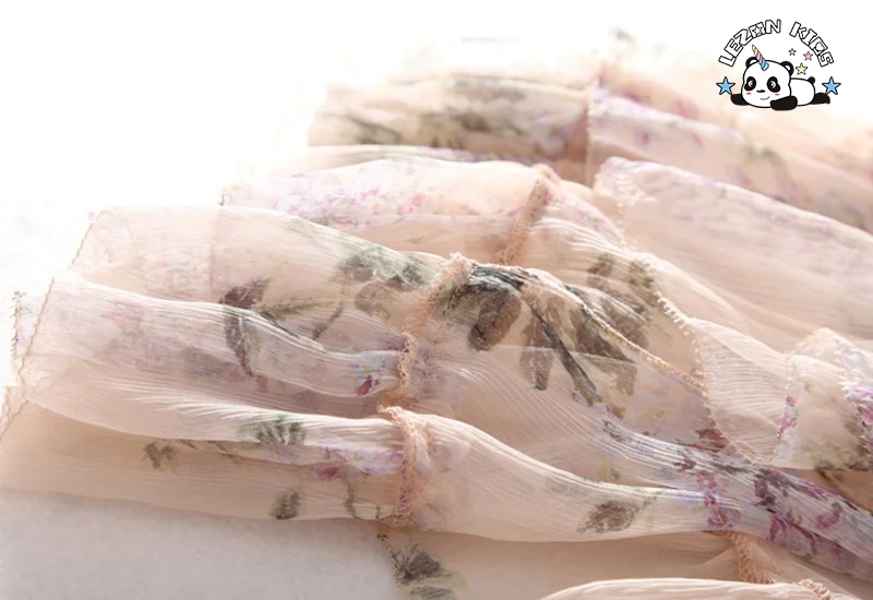 LEZONKIDS - Custom Autumn Girl Dress Floral Printed Imitation Silk Splice Irregular Beach Long Dresses